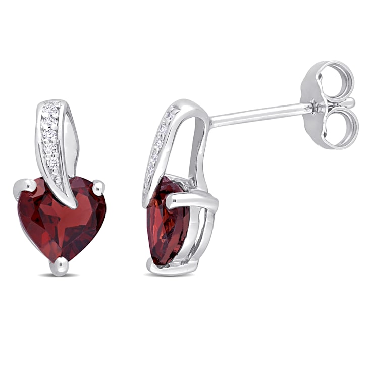 Diamond accent stud earrings in sterling silver 2025