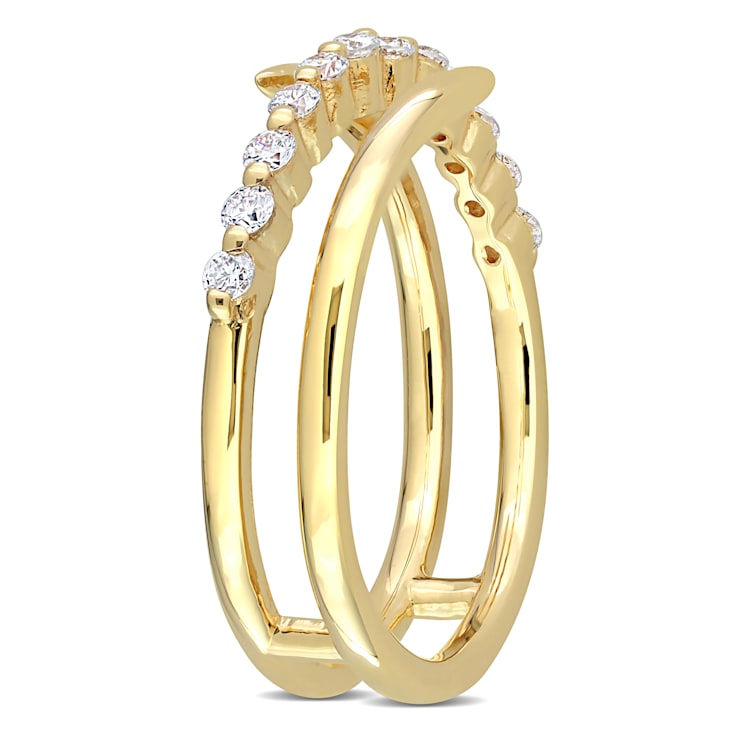 1/3 CT TGW Lab Grown Diamond Coil Ring 1in 18K Yellow Gold Plated
Sterling Silver