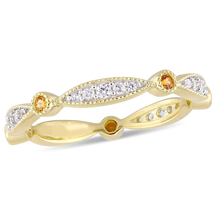 3/8 CTW Created Yellow and Created White Sapphire Ring in Yellow Plated
Sterling Silver