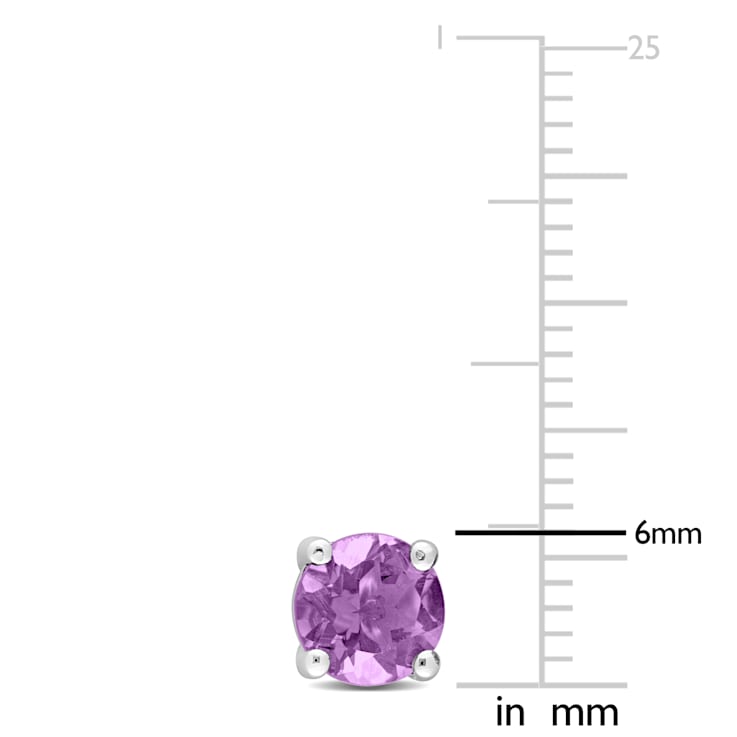 1 1/3 CT TGW Amethyst Stud Earrings in Sterling Silver