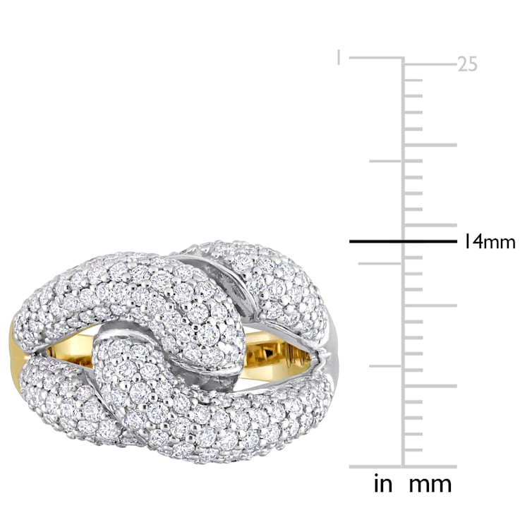 1 3/8 CT TW Diamond Knot Design Cluster Ring in 14K 2-Tone Gold