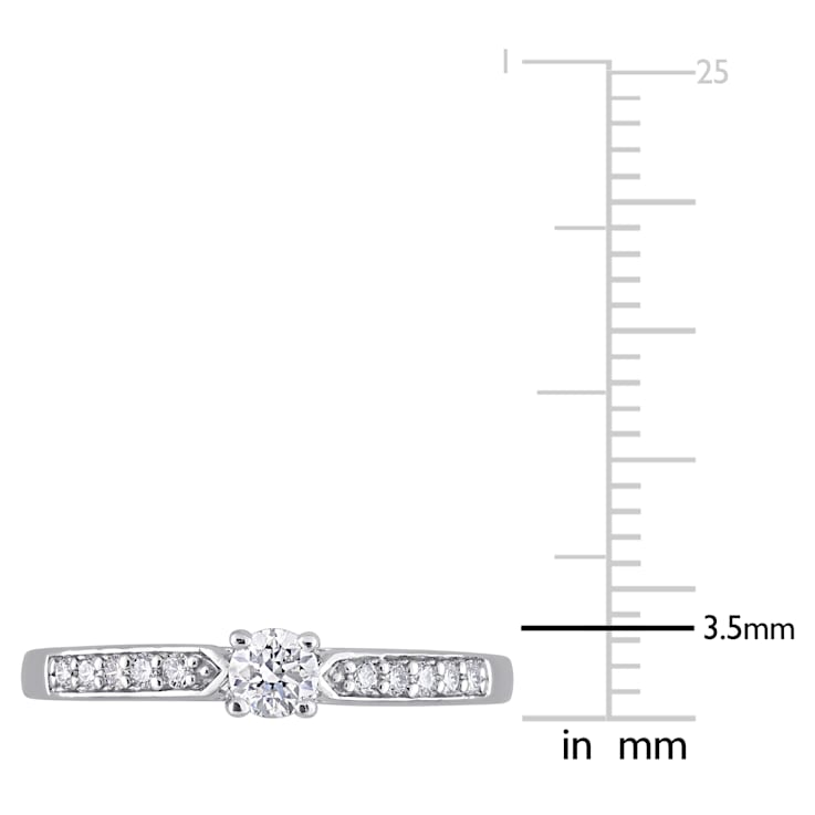 1/3 CT TW Diamond Engagement Ring in Sterling Silver