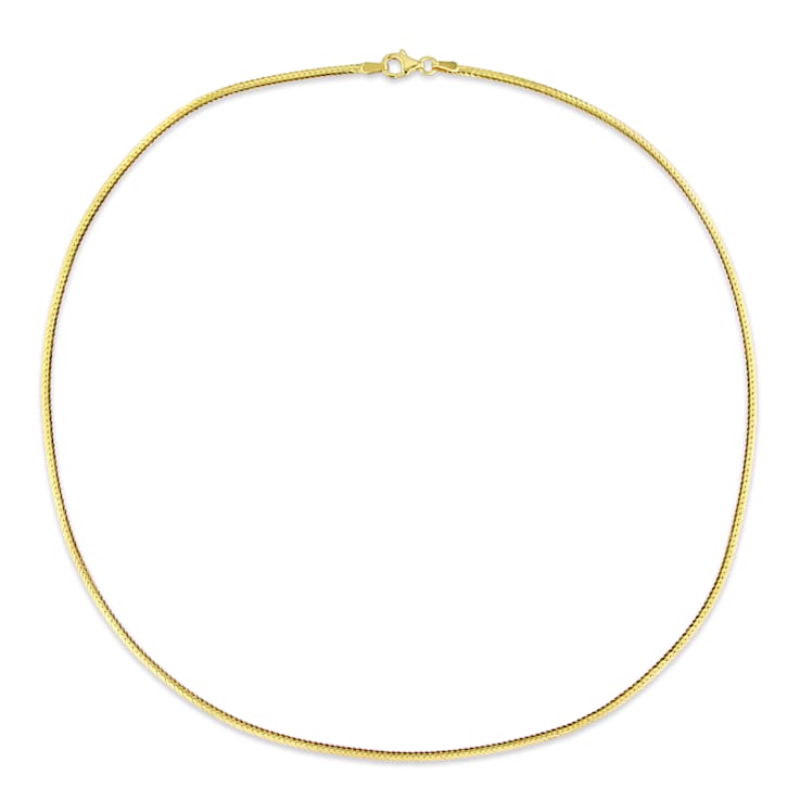 2MM Herringbone Chain Necklace in Yellow Plated Sterling Silver