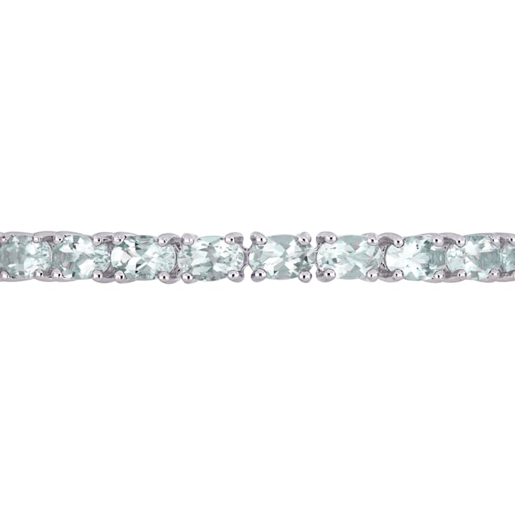 6 1/3 CT TGW Aquamarine Bangle in Sterling Silver