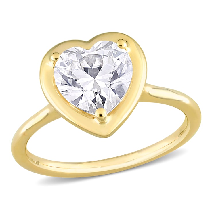 2 CT DEW Heart-Shaped Lab Created Moissanite Engagement Ring in 10K
Yellow Gold