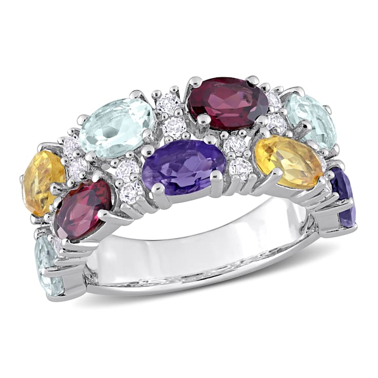 5 CTW Multi-Gemstone Ring in Sterling Silver - 1CMT3A
