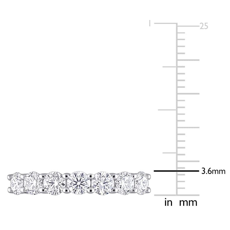 1 CT DEW Created Moissanite Semi Eternity Ring in 10K White Gold
