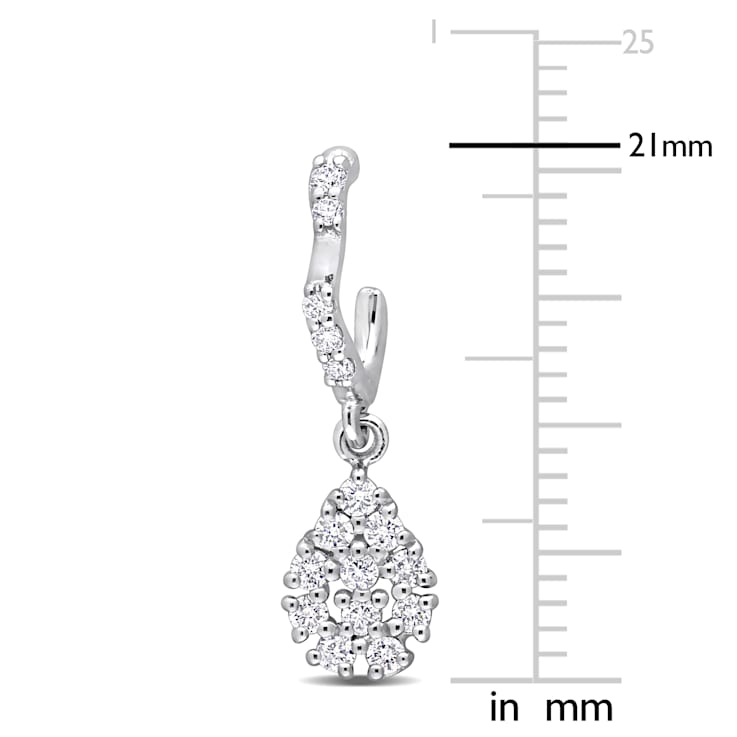 2/5 CT TW Diamond Dangle Earrings in 14K White Gold