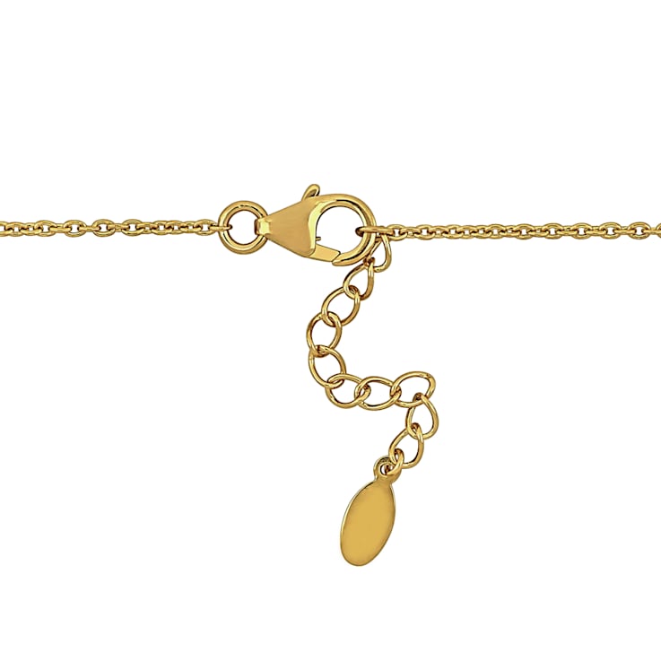 2 5/8 CT TGW Multi-Gemstone Flower Necklace in Yellow Plated Sterling Silver