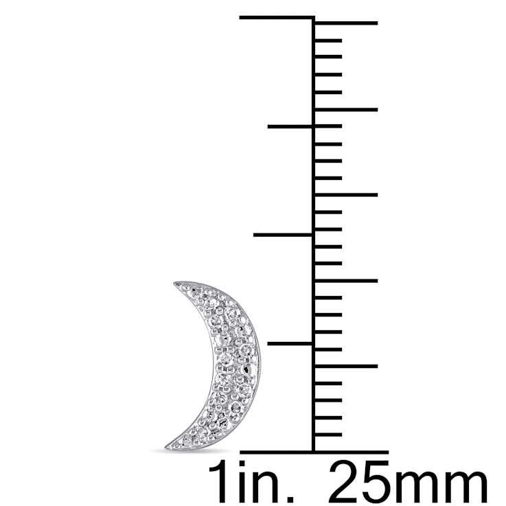 1/10 CT TW Diamond Crescent Earrings in Sterling Silver