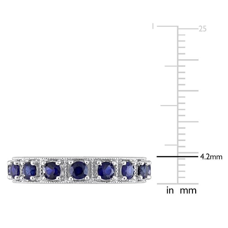 1 7/8 CT TGW Created Blue Sapphire Eternity Ring in Sterling Silver