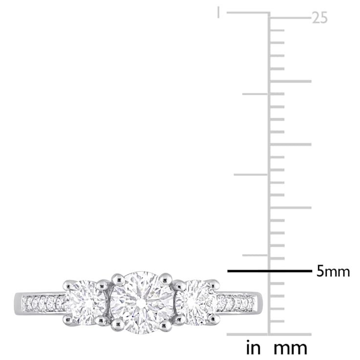 1 CT TW Diamond 3-Stone Engagement Ring in Platinum