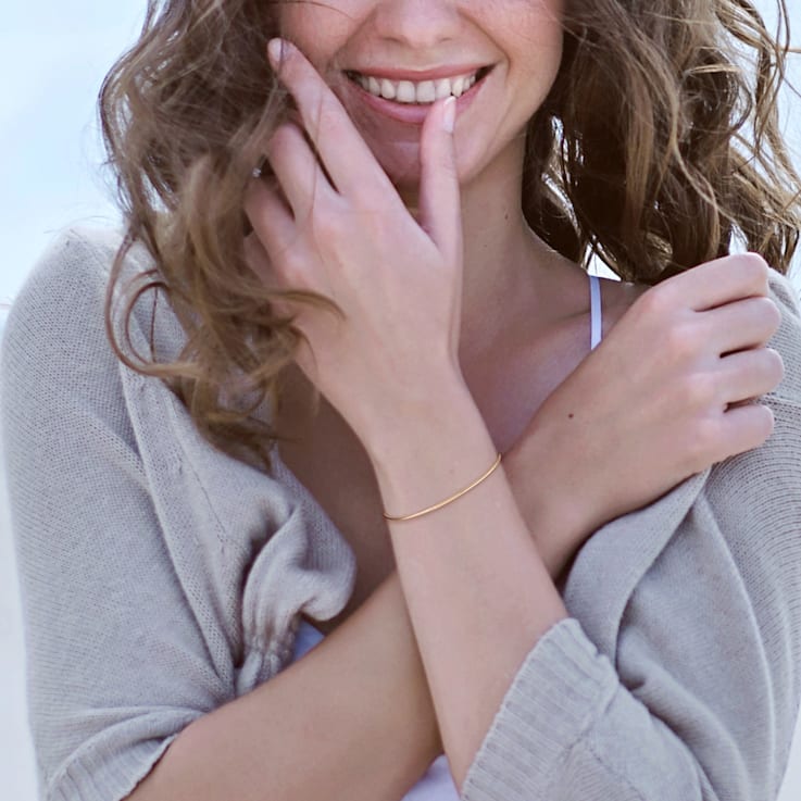 1.2MM Snake Chain Bracelet in 18K Yellow Gold Over Sterling Silver