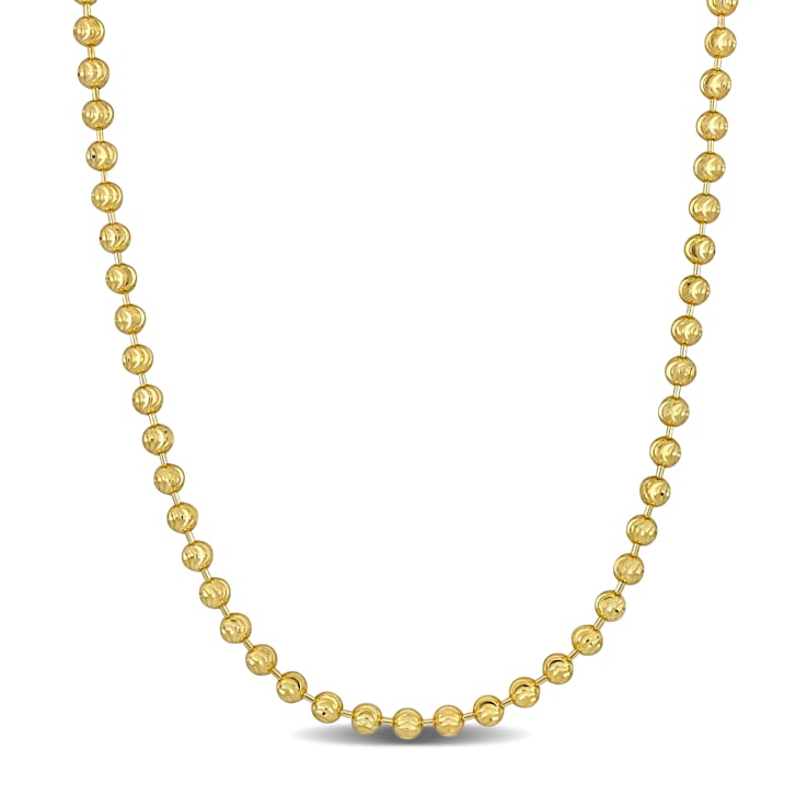 Diamond cut ball chain necklace clearance