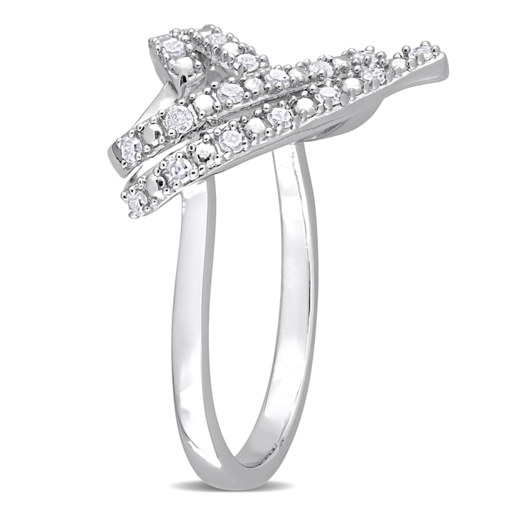 1/5 CT TW Diamond Open Heart Ring in Sterling Silver