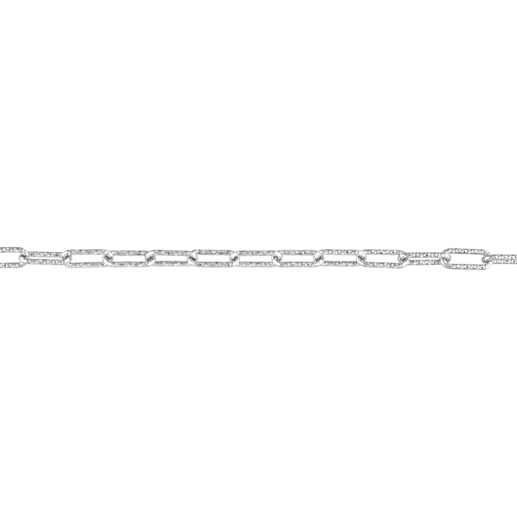 3.5MM Fancy Paperclip Chain Bracelet in Sterling Silver