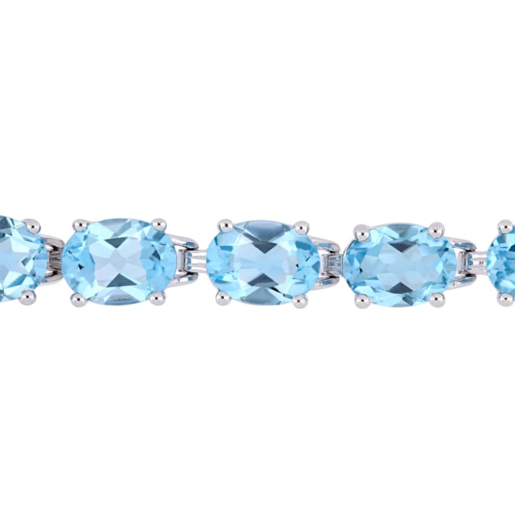 通販 28 1/2 in Bracelet Tennis Topaz Sky-Blue Oval-Cut TGW CT アクセサリー