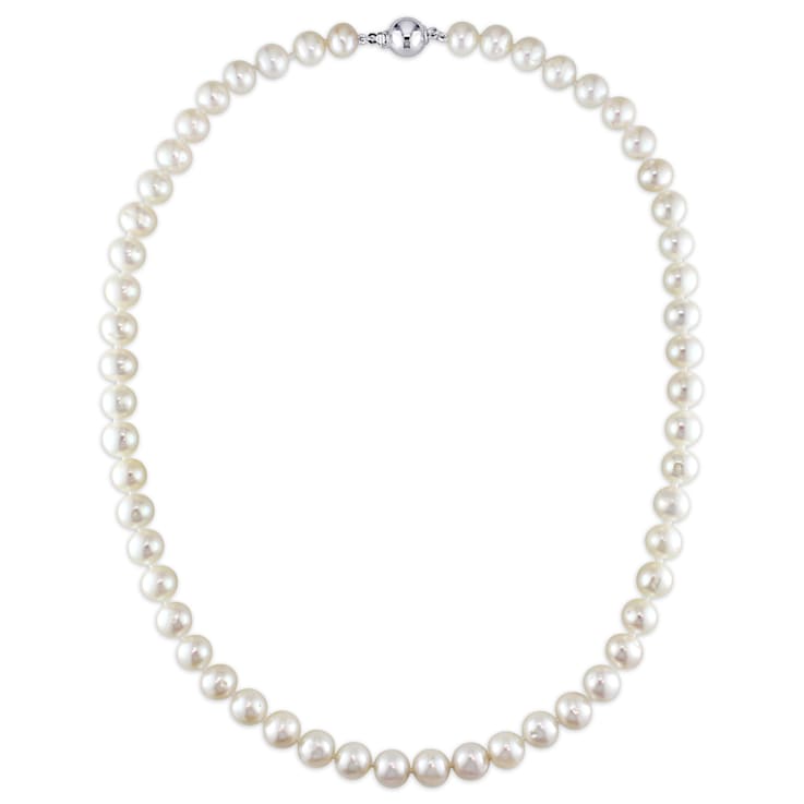 8 - 9 MM Cultured Freshwater Pearl Strand with Sterling Silver Ball Clasp