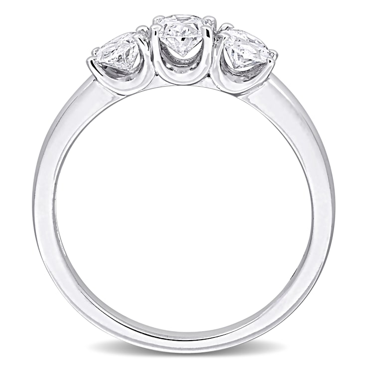 1 CT TW Lab-Grown Diamond 3-Stone Ring in 14K White Gold