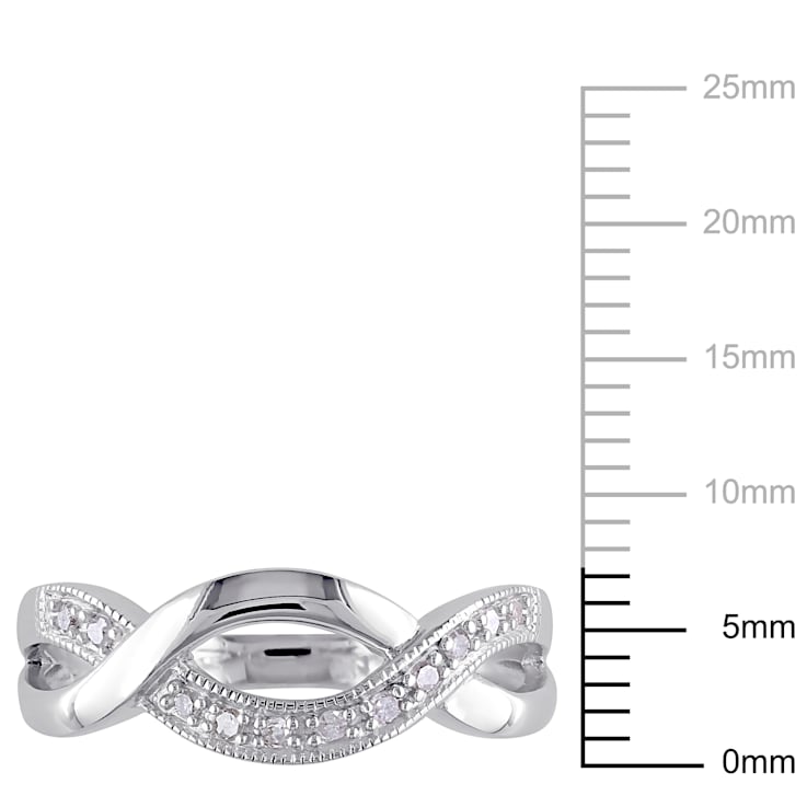 1/10ctw  Diamond Twist Ring in Sterling Silver