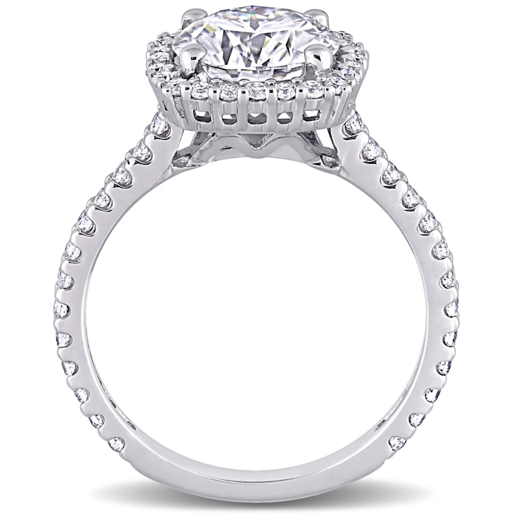 2-1/2 CT DEW Created Moissanite Halo Engagement Ring in 10K White Gold