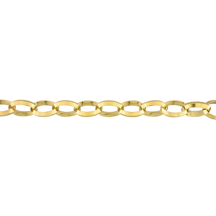 10.5MM Rolo Chain Bracelet in 18K Yellow Gold Over Sterling Silver