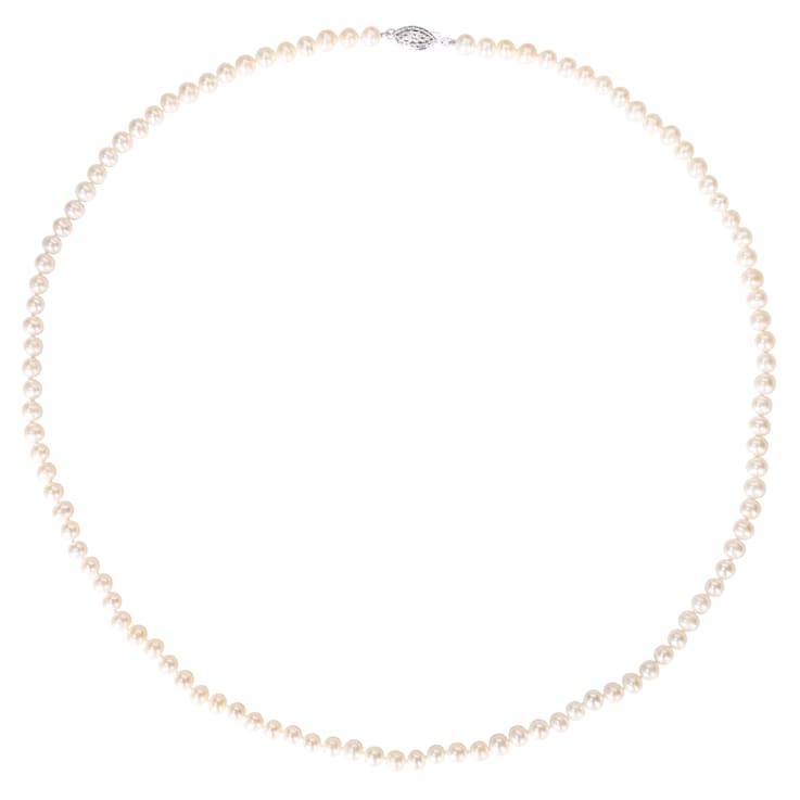 5 - 6 MM Freshwater Cultured Pearl 24" Strand with Sterling Silver Clasp
