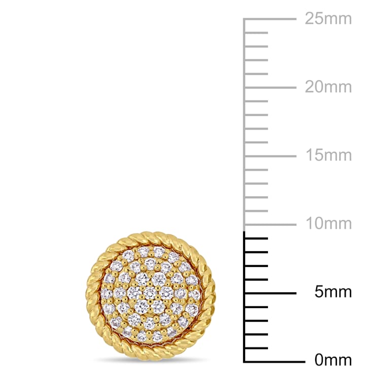 1/3 CT TW Diamond Circular Stud Earrings in 14k Yellow Gold