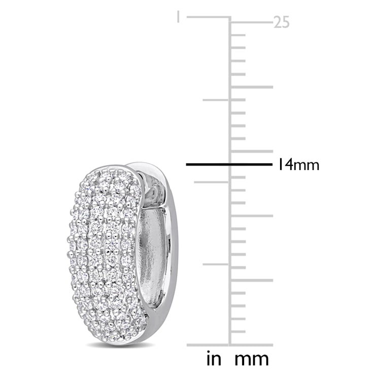 5/8 CT TGW Created  Moissanite Multi-Row Hoop Earrings in Sterling Silver