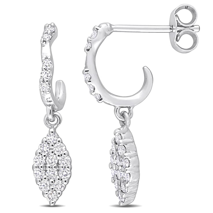 3/8 CT TW Diamond Dangle Earrings in 14K White Gold