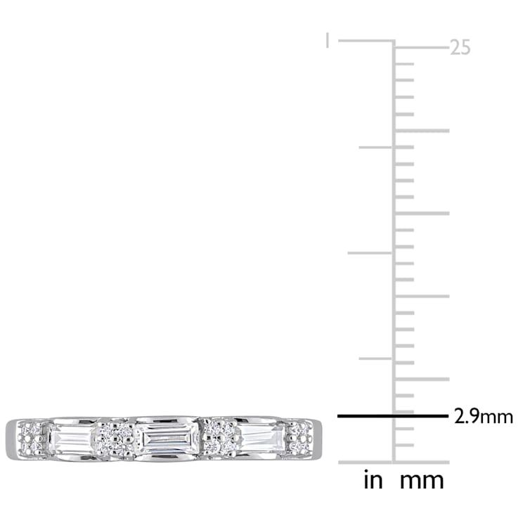 2/5 CT DEW Created Moissanite Anniversary Ring in Sterling Silver