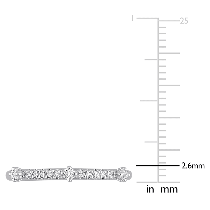 1/7 CT TGW Lab Grown Diamond Anniversary Style Band Ring in Platinum
Plated Sterling Silver