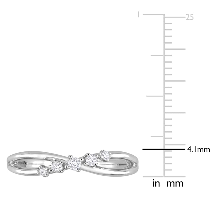 1/10 CT TW Diamond Criss-Cross Band in Sterling Silver