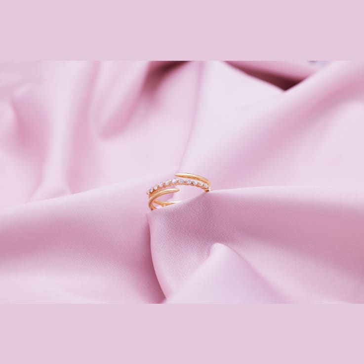 1/3 CT TGW Lab Grown Diamond Coil Ring 1in 18K Yellow Gold Plated
Sterling Silver