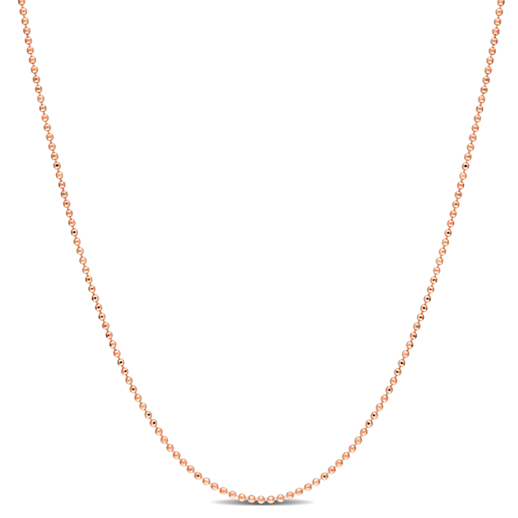 1MM Ball Chain Necklace in Rose Plated Sterling Silver