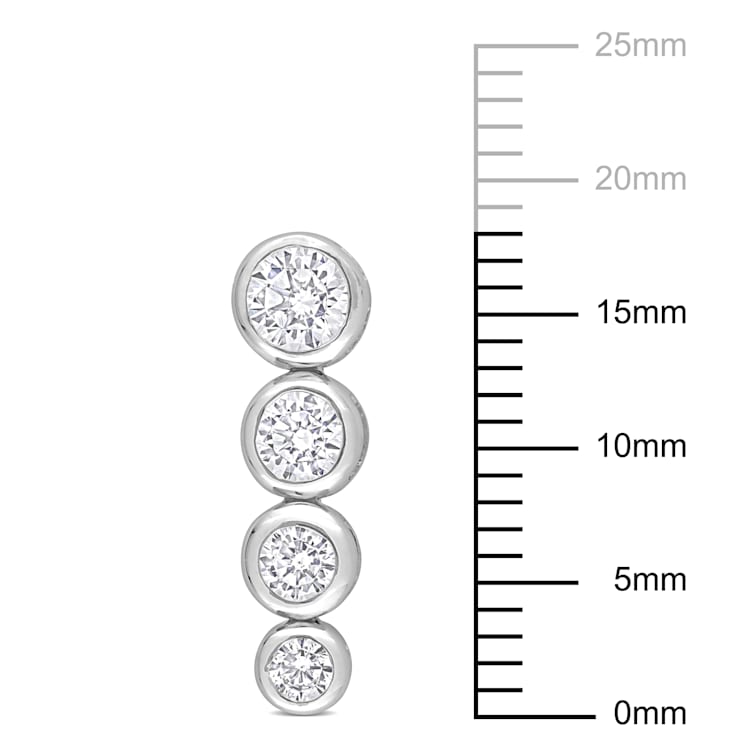 2 3/4 CT TGW Cubic Zirconia Graduated Earrings in Sterling Silver