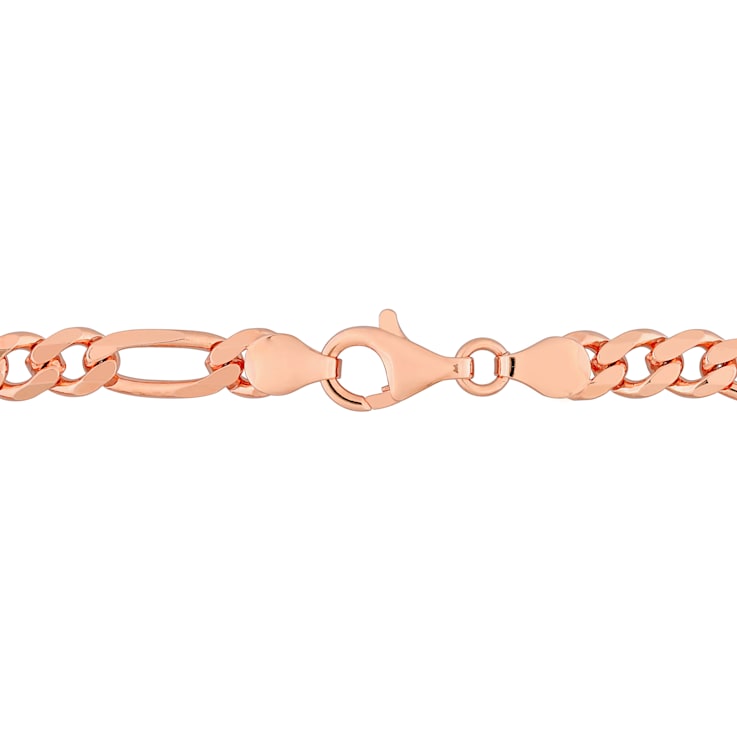 1 1/5 CT TGW Opal Birthstone Link Bracelet in Rose Plated Sterling Silver