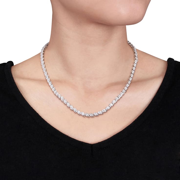 1/2 CT TW Diamond Necklace in Sterling Silver