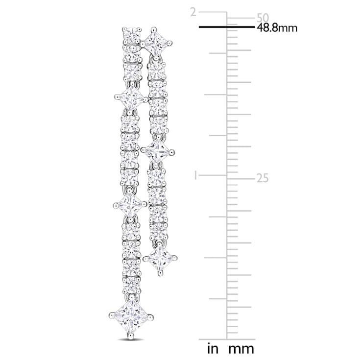 5 3/4 CT TGW Created White Sapphire Post Earrings in Sterling Silver