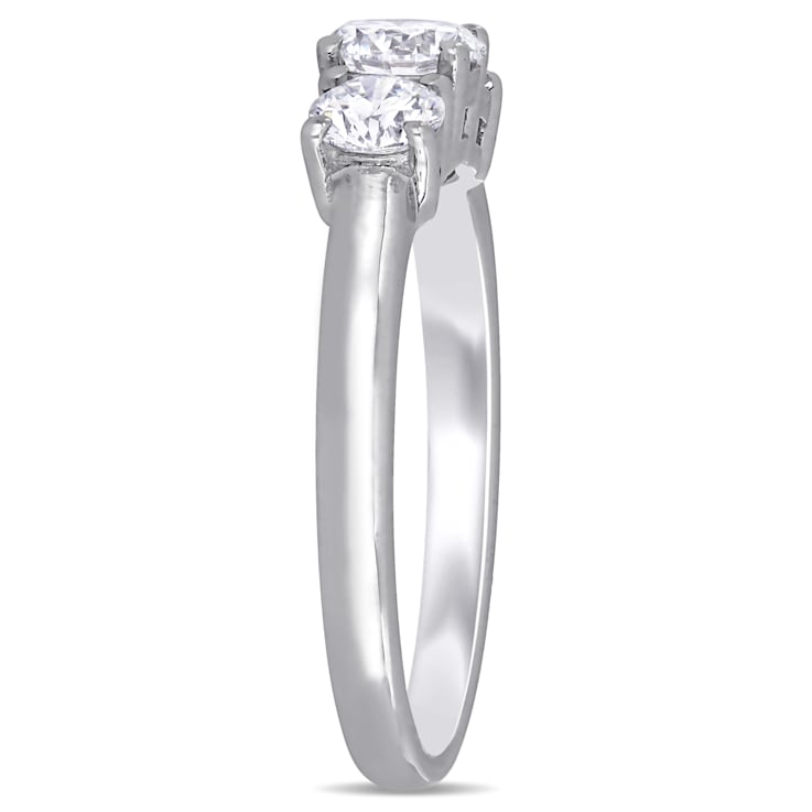 1 CT TGW Lab Grown Diamond 3-Stone Engagement Ring in 14K White Gold