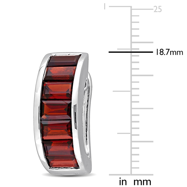 5 1/6 CT TGW Garnet Hoop Earrings in Sterling Silver
