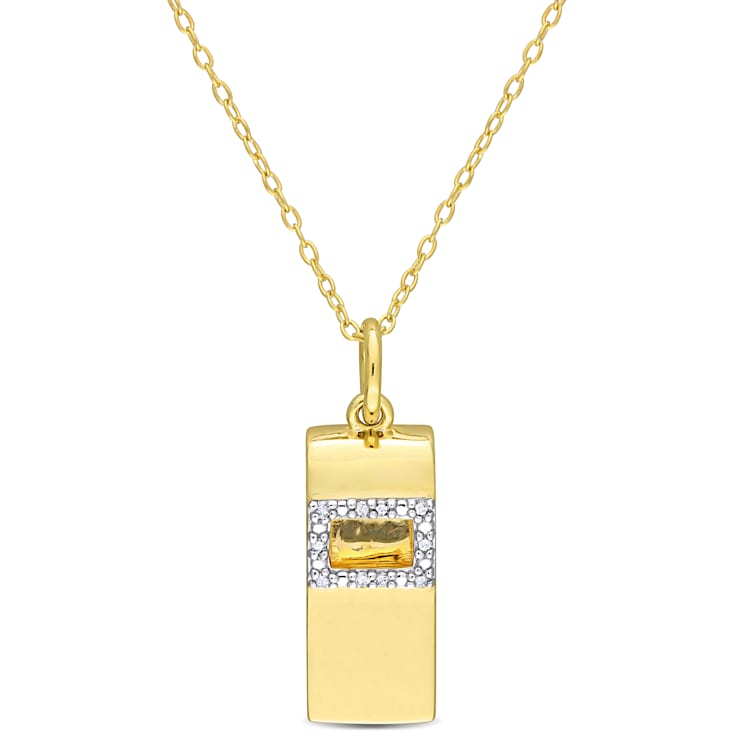 Whistle Charm Diamond Accent Pendant with Chain in Yellow Plated
Sterling Silver