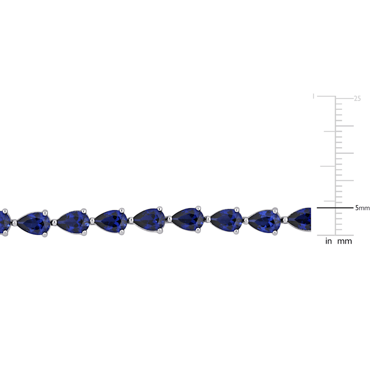 13 1/2 CT TGW Created Blue Sapphire Tennis Bracelet in Sterling Silver