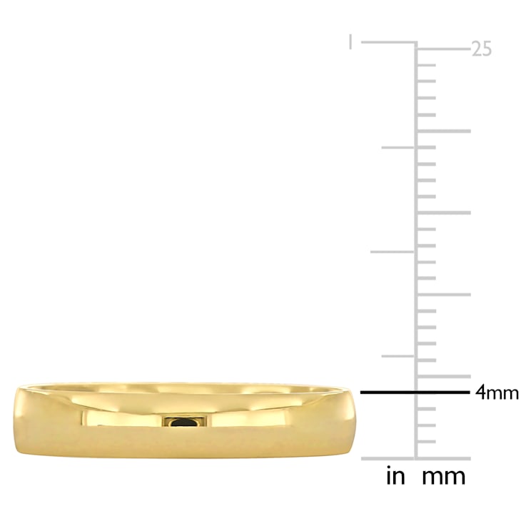 Men's 4mm Polished Finish Wedding Band in 14K Yellow Gold