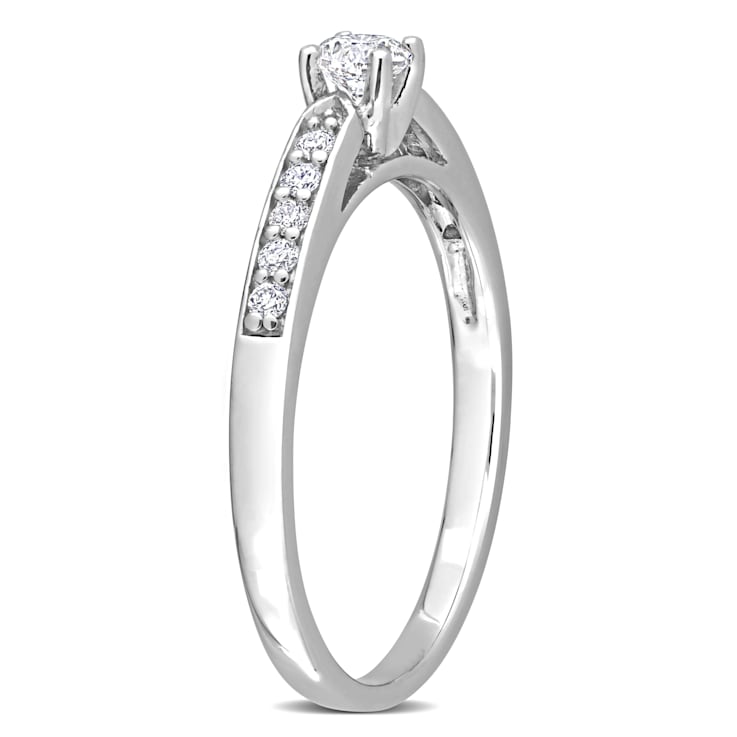 1/3 CT TW Diamond Engagement Ring in Sterling Silver