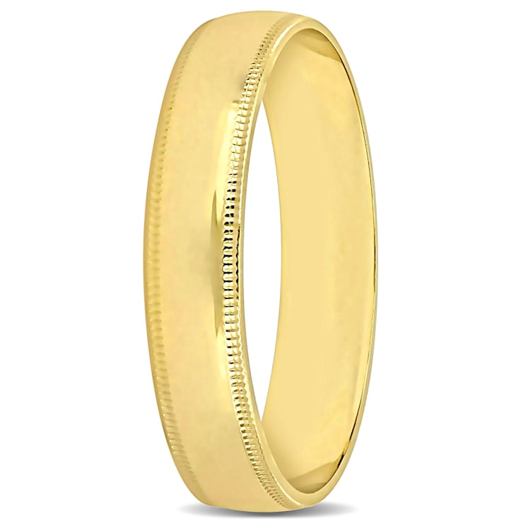 Ladies 4mm Polished Finish Wedding Band in 10K Yellow Gold