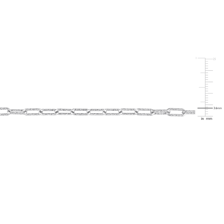 3.5MM Fancy Paperclip Chain Necklace in Sterling Silver