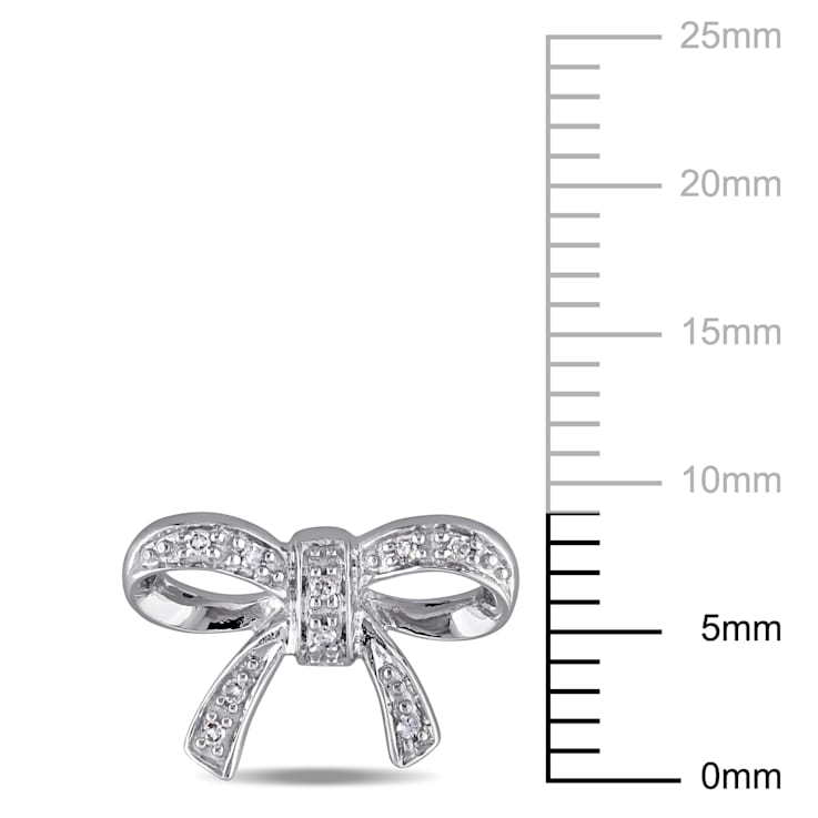 Diamond Bow Stud Earrings in 10k White Gold