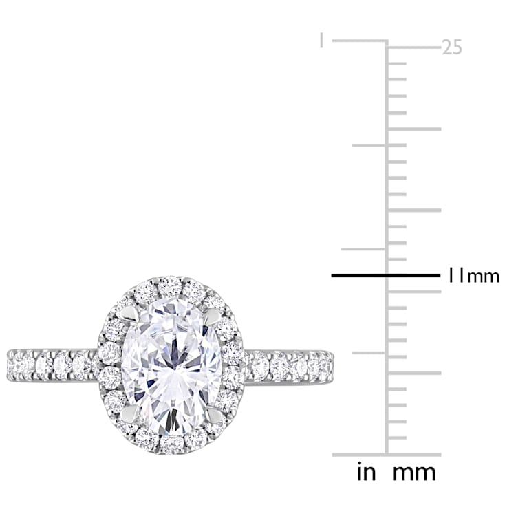 2 CT TGW Lab Grown Diamond with Tsavorite Accent Halo Engagement Ring in
14K White Gold