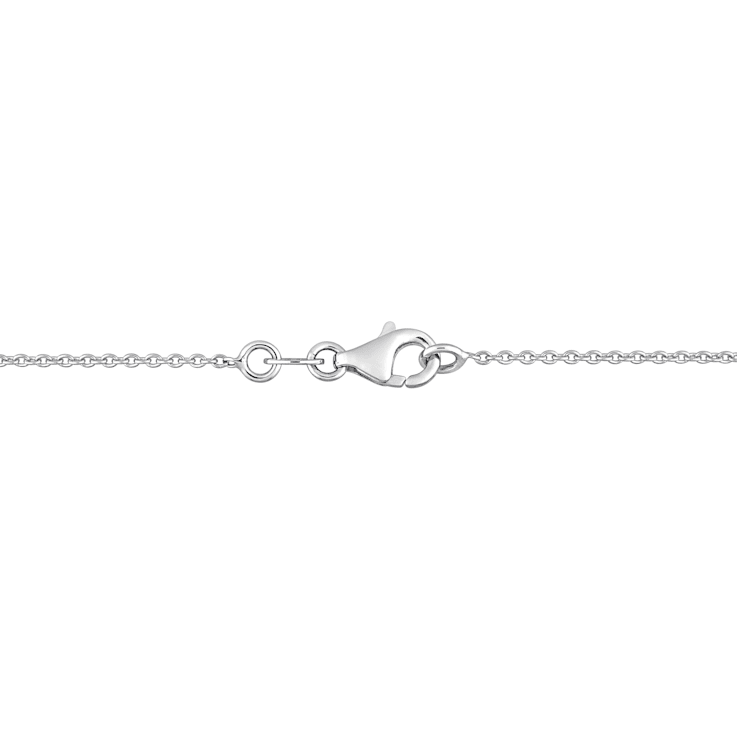 1/4 CT TW Diamond Station Necklace in 14K White Gold